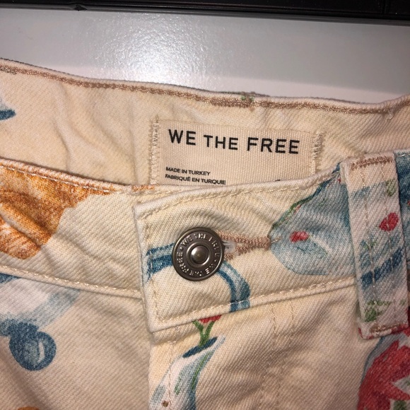 We The Free by Free People Eden High Slouchy Brunch Printed Barrel Jeans sz 28 - Picture 5 of 10